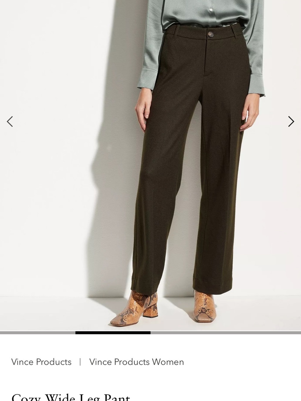 Vince Olive Green Wide Leg Pants - Picture 8 of 9